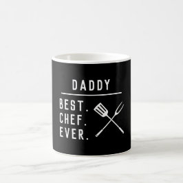 Pappa Best Chef AldriBlack & White BBQ Utensils Kaffemugg