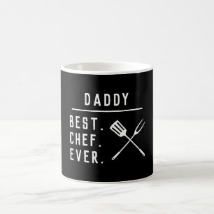 Pappa Best Chef AldriBlack & White BBQ Utensils Kaffemugg