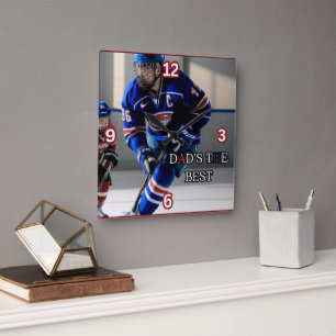 Pappa Best Square Hockey Wall Clock Fyrkantig Klocka