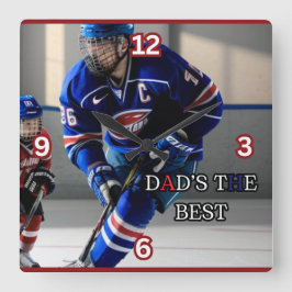 Pappa Best Square Hockey Wall Clock Fyrkantig Klocka