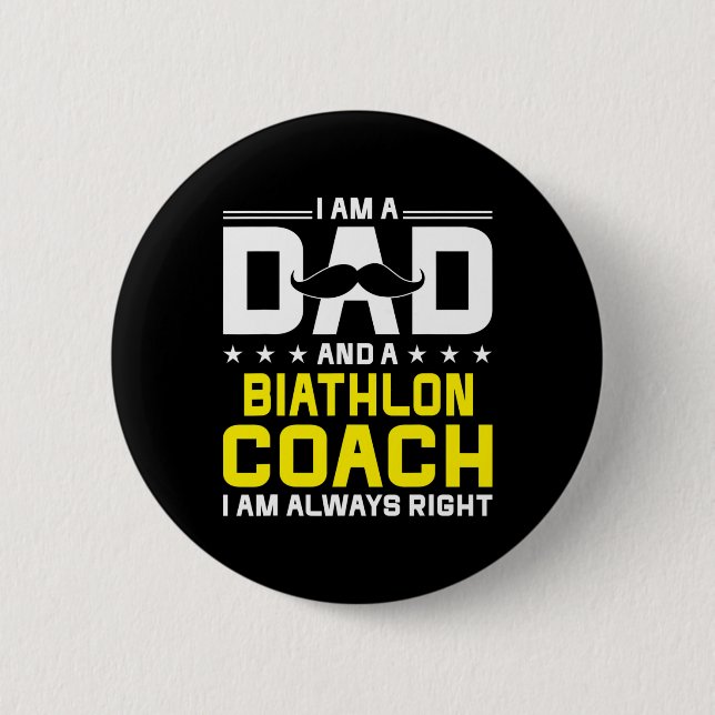 Pappa Biathlon Coach Alltid Höger Funny Biathlon C Knapp (Framsida)