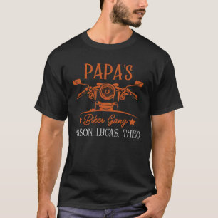 Pappa Biker Gang Personlig Grandkilling Namn T Shirt