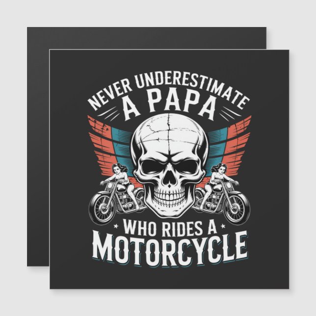 Pappa Biker Som Kör En Motorcykel (Fram/baksida)