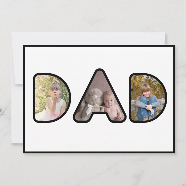 Pappa Bild Collage Photo Fars dag Card (Framsida)