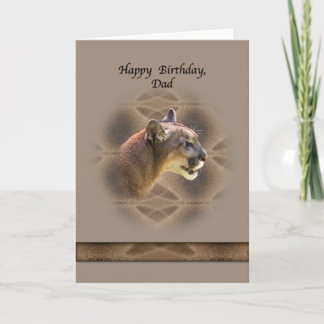 Pappa Birthday Card med Cougar Kort (Framsida)