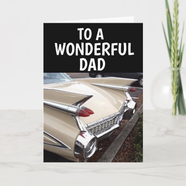 PAPPA BIRTHDAY CLASSIC CAR CADDY GREETY CARD KORT (Framsida)