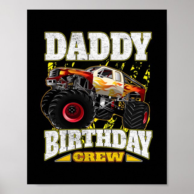 Pappa Birthday Crew Monster Lastbil Poster (Framsidan)