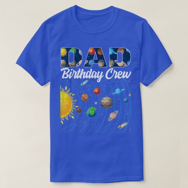 Pappa Birthday Crew Rymden Solar System Bday Pa T Shirt (Design framsida)