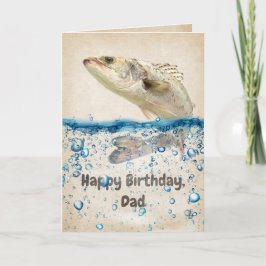 Pappa Birthday Fish i Vatten Kort
