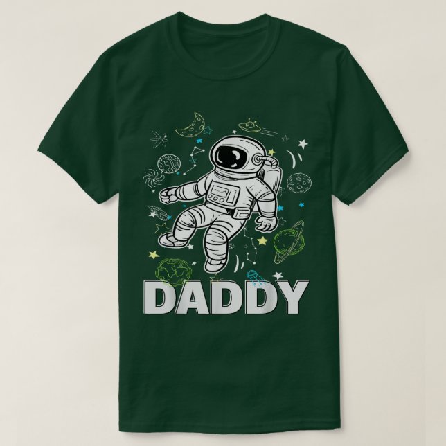 Pappa Birthday Funny Astronaut Space Planets Spac T Shirt (Design framsida)