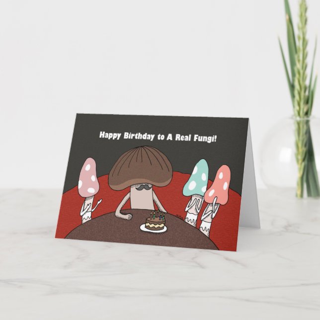 Pappa Birthday Lungny Pappa skämt Kute Svampar Kort (Framsida)