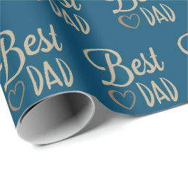 Pappa Birthday på Blue Wrapping Papper Presentpapper
