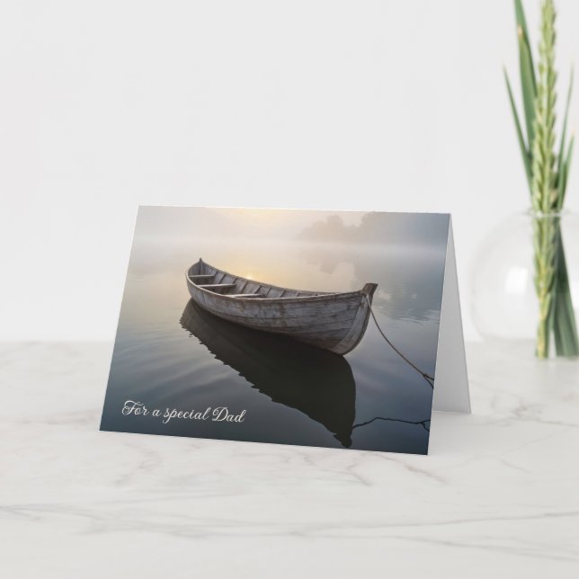 Pappa Birthday Rustic Old Rowboat Kort (Framsida)