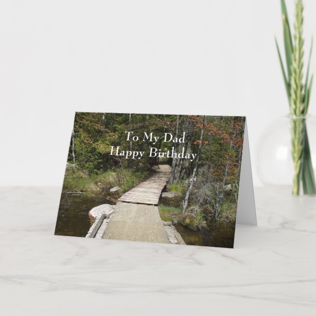 Pappa Birthday - Wooden Väg Card Kort (Framsida)