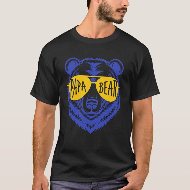 Pappa Björn Downs Syndrom Pappa Son Dotter Gul T Shirt (Framsida)