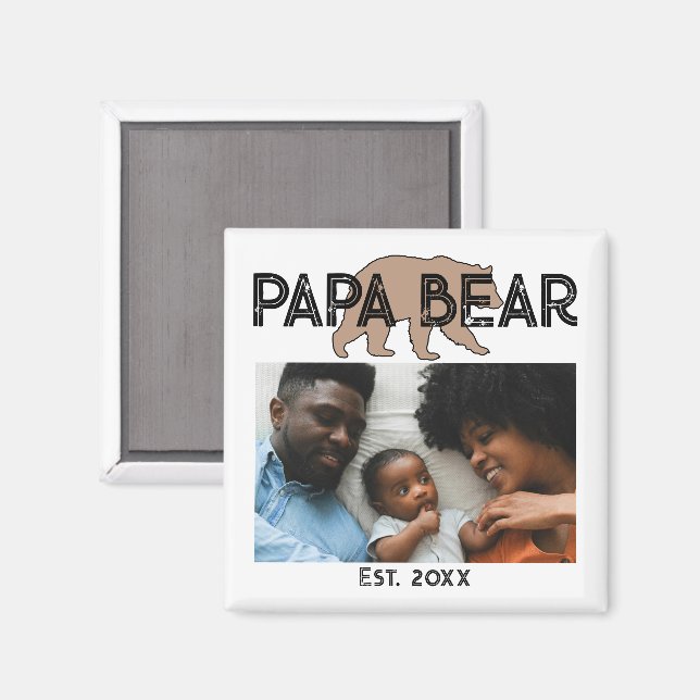 Pappa Björn Fader År Etabl. Foto Magnet (Front/Back)