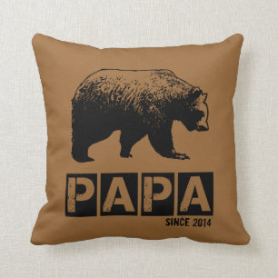 Pappa Björn för Pappa 2014, Grunge Svart Kudde