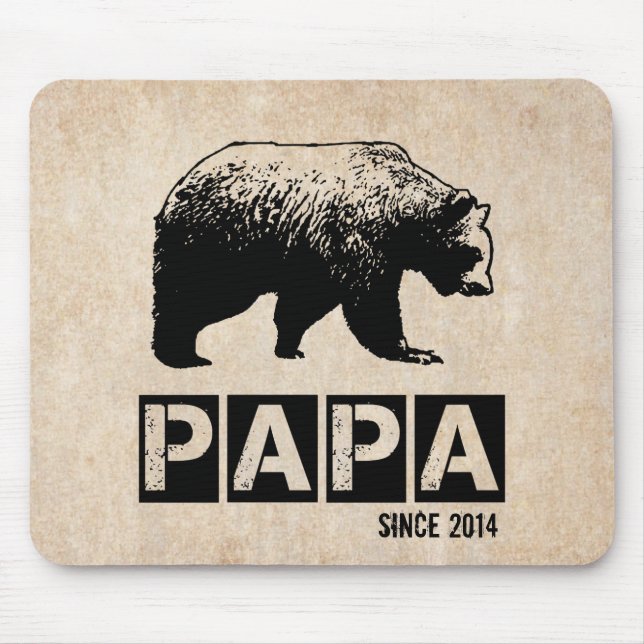 Pappa Björn för Pappa 2014, Grunge Svart Musmatta (Framsidan)