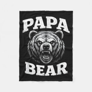 Pappa björn grizzly huvud stolt stark fadersdag fleecefilt
