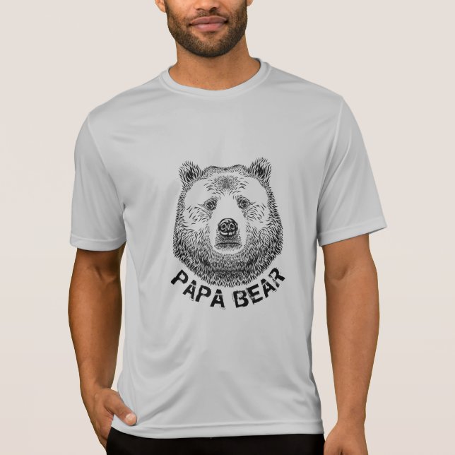 Pappa Björn, Handritad Illustration T Shirt (Framsida)