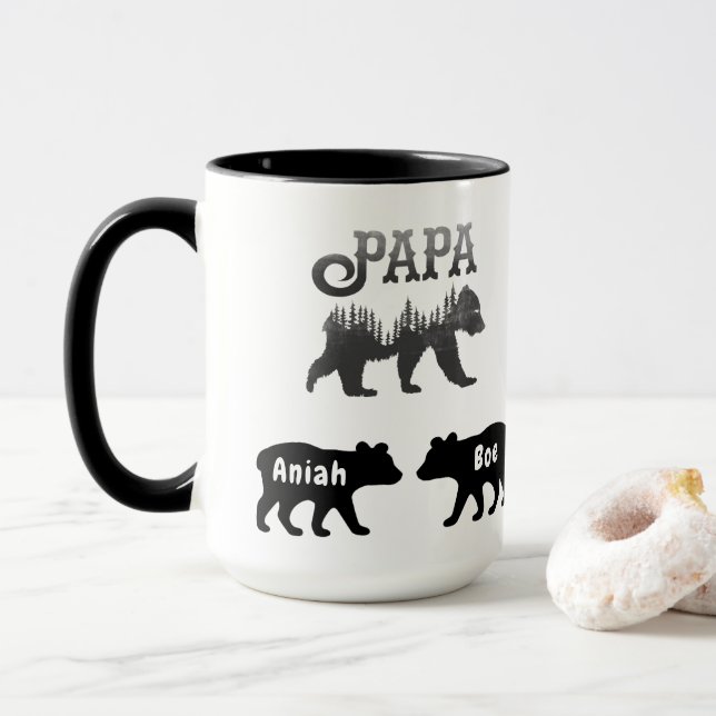 Pappa Björn och Unge kaffe Mugg (Med munk)