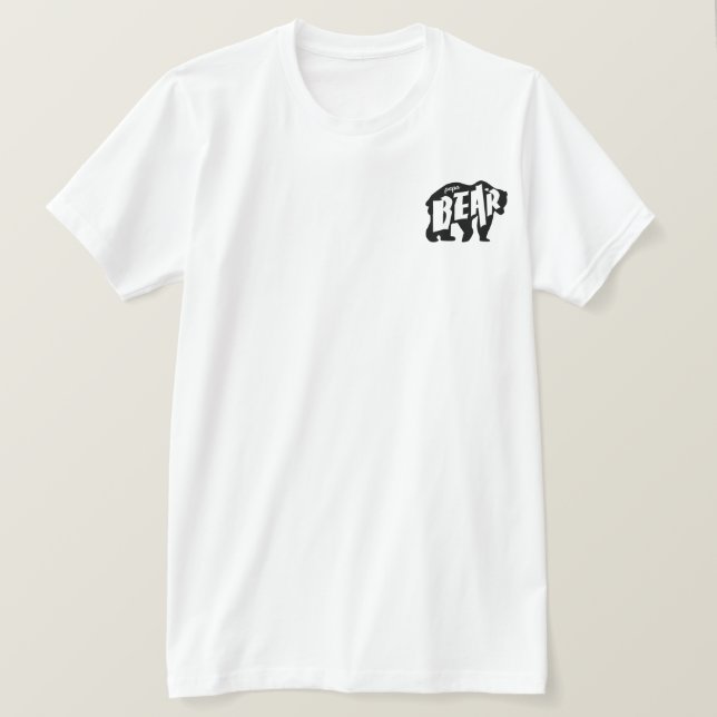 Pappa Björn Silhuett.Svart T Shirt (Design framsida)