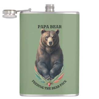 Pappa Björn Skräddarsydd Rostfritt Stål Hip Flask Fickplunta