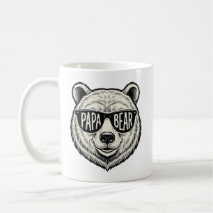 Pappa Björn Solglasögon Björn Huvud Vektor Design_ Kaffemugg
