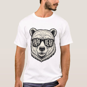 Pappa Björn Solglasögon Björn Huvud Vektor Design_ T Shirt