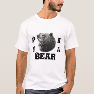 Pappa Björn T-Shirt – Modig rytande Grizzly Pappa