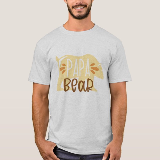 Pappa Björn Typografi T Shirt (Framsida)