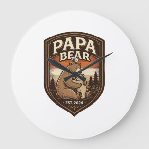 Pappa Björn Vintage Gravyr Björn Tröja Design_1 Stor Klocka