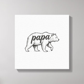 Pappa Björn Vintage Gravyr Vektor Design_1 Canvastryck