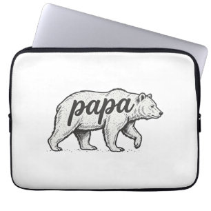 Pappa Björn Vintage Gravyr Vektor Design_1 Laptop Fodral