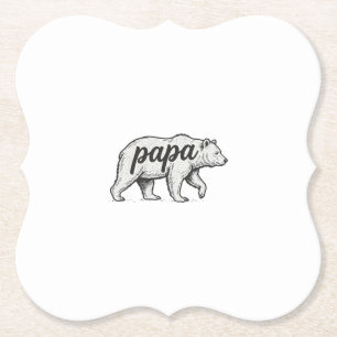 Pappa Björn Vintage Gravyr Vektor Design_1 Underlägg Papper