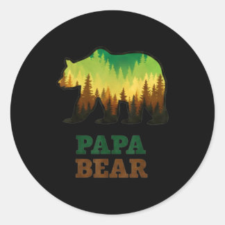 Pappa björn vintage retro kul runt klistermärke