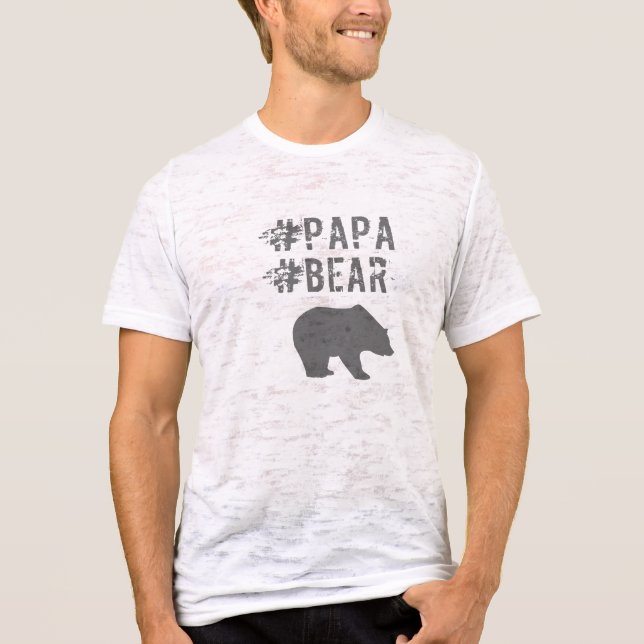 Pappa björnhashtag tshirt tee (Framsida)