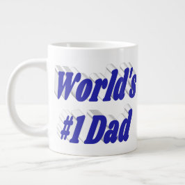 Pappa blå halv text jumbo mugg