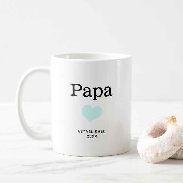Pappa, blåhjärta, Anpassningsbar med ett foto Kaffemugg (Med munk)