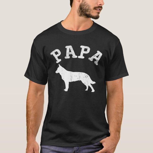 Pappa Blue Heeler för Pappa T Shirt (Framsida)