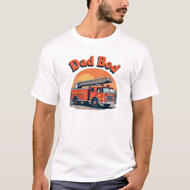 Pappa Bod Fire Lastbil T-Shirt - Lustigt (Framsida)
