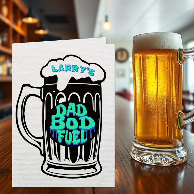 Pappa Bod Fuel Beer Stein Funny Fars dag Helgkort (Dad Bod Fuel Beer Stein Funny Father's Day Holiday Card
)