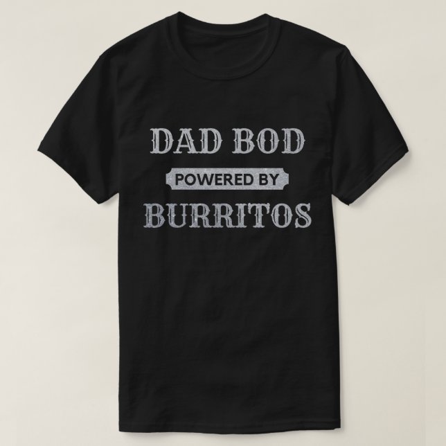 Pappa Bod med Burritos Glitter T-Shirt (Design framsida)