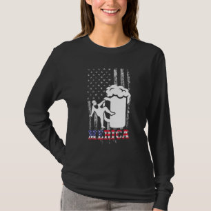 Pappa Bod Merica USA:s Flagga Party Drinking T Shirt