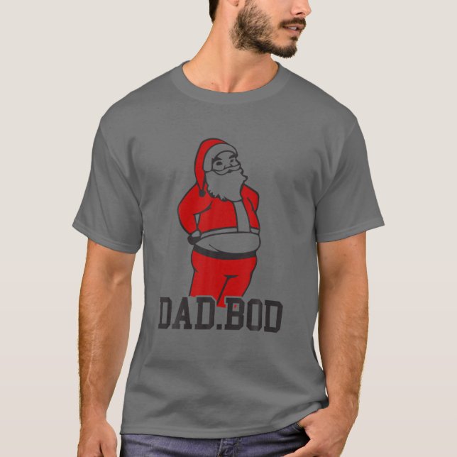 Pappa Bod som arbetar med julklappen Santa Bod T Shirt (Framsida)