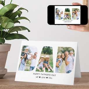 Pappa Bokstavs Urklipps Foto Collage Fars Dag Kort