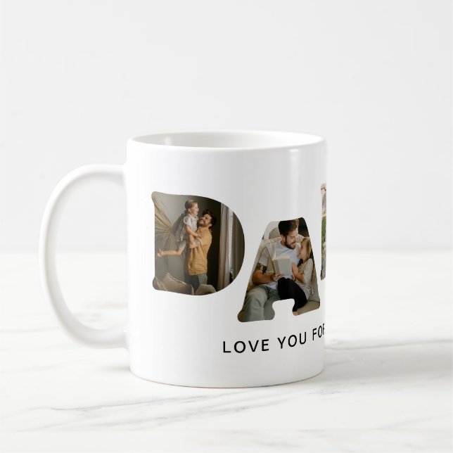 Pappa Bokstavsfotomontage Kaffemugg (Vänster)