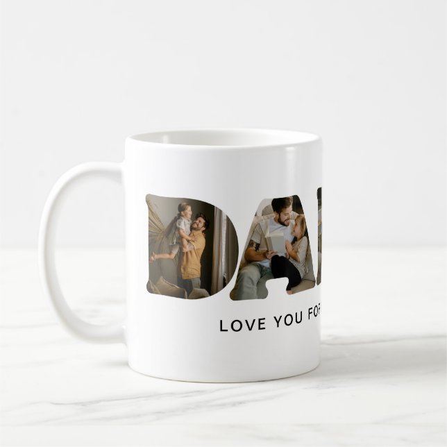Pappa Bokstavsfotomontage Kaffemugg (Vänster)