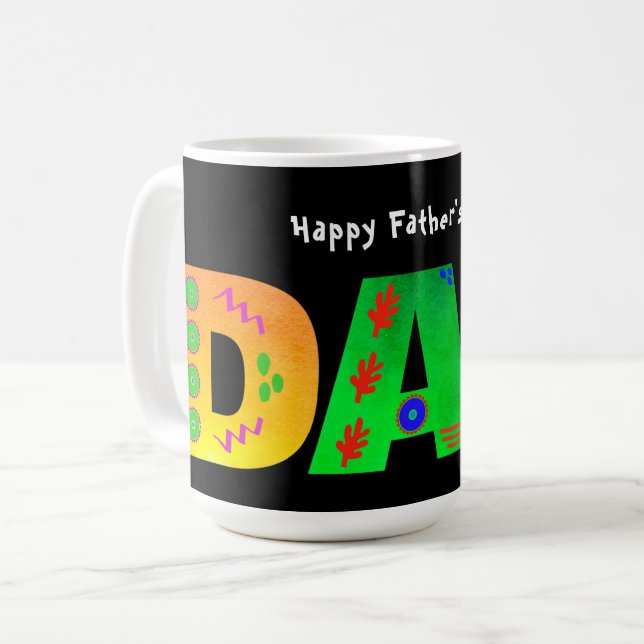 PAPPA Bold Geometric Boho Fars dag Kaffemugg (Framsida vänster)