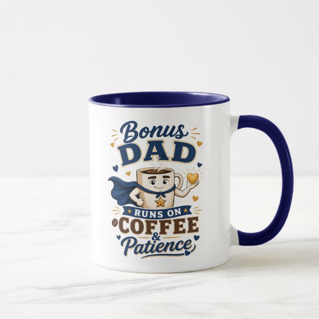 Pappa Bonus Kaffe Tålamod Mugg Fars Dag Present (Höger)